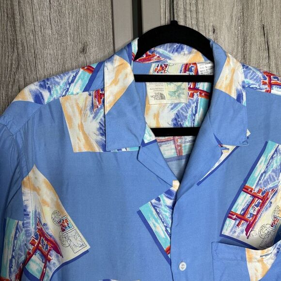 The North Face Men Casual Shirt Button Down Post Cards Japan Collared Size L - Picture 3 of 7